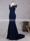 Trumpet/Mermaid Off-the-shoulder Stretch Crepe Floor-length Prom Dresses #UKM020105922