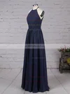 Chiffon Scoop Neck A-line Floor-length Ruffles Bridesmaid Dresses #UKM01013461