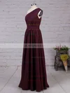 Chiffon One Shoulder A-line Floor-length Ruffles Bridesmaid Dresses #UKM01013502
