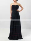 Lace Chiffon Scoop Neck A-line Floor-length Ruffles Bridesmaid Dresses #UKM01013518