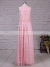 Chiffon Scoop Neck A-line Floor-length Lace Bridesmaid Dresses #UKM01013528