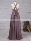 Chiffon V-neck A-line Floor-length Ruffles Bridesmaid Dresses #UKM01013539