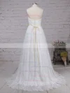 Lace Sweetheart A-line Sweep Train Sashes / Ribbons Wedding Dresses #UKM00023136