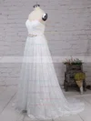 Lace Sweetheart A-line Sweep Train Sashes / Ribbons Wedding Dresses #UKM00023136