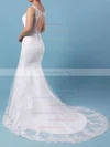 Tulle V-neck Trumpet/Mermaid Detachable Beading Wedding Dresses #UKM00023148