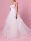 Lace Tulle Sweetheart Ball Gown Sweep Train Beading Wedding Dresses #UKM00023172