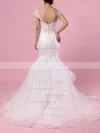 Organza Sweetheart Trumpet/Mermaid Sweep Train Appliques Lace Wedding Dresses #UKM00023180