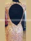 Sheath/Column Scoop Neck Sequined Floor-length Split Front Prom Dresses #UKM020106163