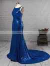 Trumpet/Mermaid Scoop Neck Sequined Sweep Train Prom Dresses #UKM020106172