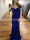 Trumpet/Mermaid Off-the-shoulder Jersey Sweep Train Prom Dresses #UKM020106218