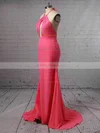 Trumpet/Mermaid Halter Jersey Floor-length Prom Dresses #UKM020106221