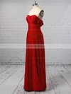 Sheath/Column Off-the-shoulder Jersey Floor-length Split Front Prom Dresses #UKM020106241