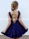 Silk-like Satin V-neck Princess Short/Mini Tiered Prom Dresses #UKM020106325