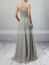 Chiffon Tulle V-neck Empire Floor-length Ruffles Bridesmaid Dresses #UKM01013463
