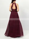 Chiffon Scoop Neck A-line Floor-length Ruffles Bridesmaid Dresses #UKM01013474