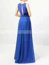 Chiffon V-neck A-line Floor-length Lace Bridesmaid Dresses #UKM01013483