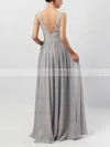 Lace Chiffon V-neck A-line Floor-length Sashes / Ribbons Bridesmaid Dresses #UKM01013498