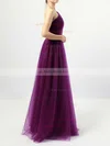 Tulle One Shoulder A-line Floor-length Ruffles Bridesmaid Dresses #UKM01013523