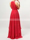 Chiffon V-neck A-line Floor-length Ruffles Bridesmaid Dresses #UKM01013526