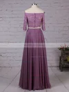 Lace Chiffon Off-the-shoulder A-line Floor-length Bridesmaid Dresses #UKM01013529