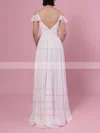Chiffon V-neck A-line Floor-length Sashes / Ribbons Bridesmaid Dresses #UKM01013537
