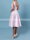 Satin Chiffon Scoop Neck A-line Asymmetrical Bridesmaid Dresses #UKM01013542