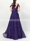 Chiffon V-neck Empire Floor-length Ruffles Bridesmaid Dresses #UKM01013547