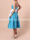 Satin Strapless A-line Knee-length Sashes / Ribbons Bridesmaid Dresses #UKM01013553