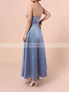 Satin Sweetheart A-line Tea-length Sashes / Ribbons Bridesmaid Dresses #UKM01013555