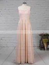 Lace Chiffon V-neck A-line Floor-length Sashes / Ribbons Bridesmaid Dresses #UKM01013574
