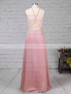 Chiffon Scoop Neck Sheath/Column Floor-length Lace Bridesmaid Dresses #UKM01013576