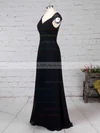 Lace Chiffon V-neck Empire Floor-length Ruffles Bridesmaid Dresses #UKM01013582