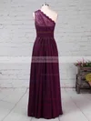 Lace Chiffon One Shoulder A-line Floor-length Ruffles Bridesmaid Dresses #UKM01013594