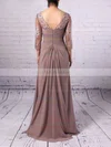 Chiffon Tulle Scoop Neck Sheath/Column Floor-length Appliques Lace Mother of the Bride Dress #UKM01021704