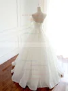 Organza Strapless Ball Gown Floor-length Bow Wedding Dresses #UKM00023337