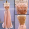 Scoop Neck Chiffon with Appliques Lace A-line Amazing Bridesmaid Dresses #UKM01002014904