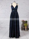 Silk-like Satin V-neck A-line Ankle-length with Ruffles Bridesmaid Dresses #UKM010020104433