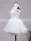 Princess Off-the-shoulder Organza Tulle Appliques Lace Short/Mini Cute Bridesmaid Dresses #UKM010020102801