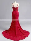 Sheath/Column Jersey Appliques Lace Sweep Train Different Bridesmaid Dresses #UKM010020102223