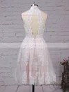 Perfect A-line High Neck Lace Short/Mini Flower(s) Open Back Bridesmaid Dresses #UKM010020102525