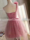 Top Princess One Shoulder Tulle Short/Mini Sashes / Ribbons Bridesmaid Dresses #UKM010020102533