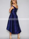 Satin Off-the-shoulder A-line Asymmetrical Pockets Bridesmaid Dresses #UKM010020105378