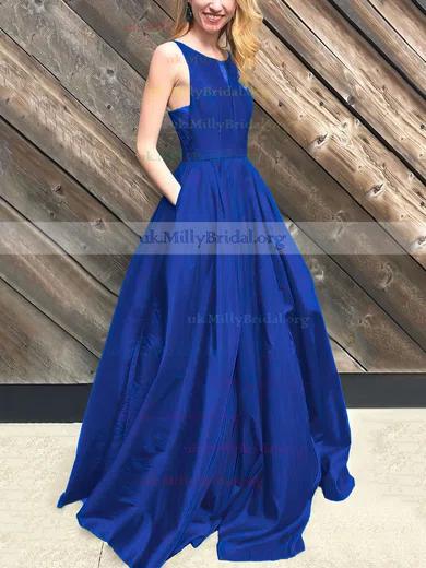 Royal blue prom dress with outlet pockets