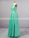 Princess Scoop Neck Taffeta Floor-length Pockets Prom Dresses #UKM020106390
