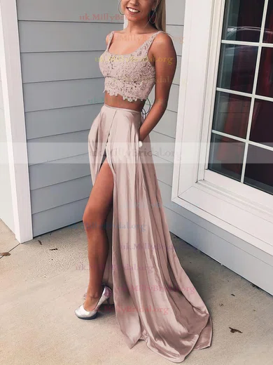 Rose gold two shop piece prom dress