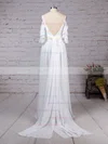 Chiffon V-neck A-line Sweep Train Sashes / Ribbons Wedding Dresses #UKM00023303