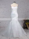 Tulle Sweetheart Trumpet/Mermaid Sweep Train Ruffles Wedding Dresses #UKM00023218