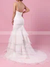 Organza Tulle Sweetheart Trumpet/Mermaid Sweep Train Beading Wedding Dresses #UKM00023217