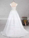 Satin Square Neckline Ball Gown Sweep Train Beading Wedding Dresses #UKM00023171