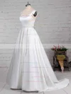Satin Square Neckline Ball Gown Sweep Train Beading Wedding Dresses #UKM00023171